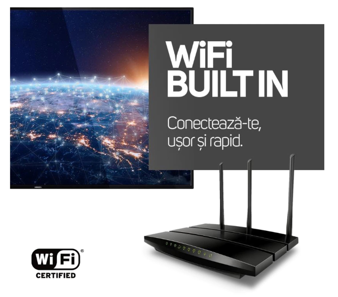 WiFi integrat. Comunica fara cabluri!